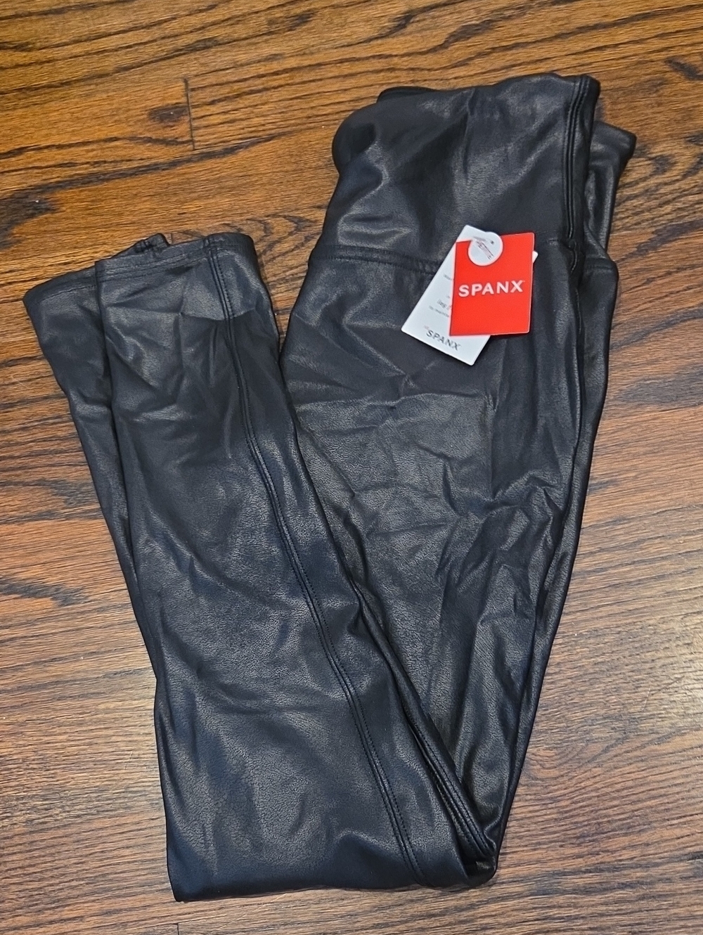 SPANX Black Faux Leather Jeggings